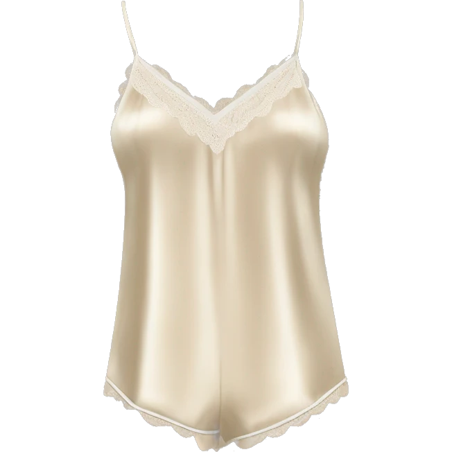 Beige silk camisole pjs emoji