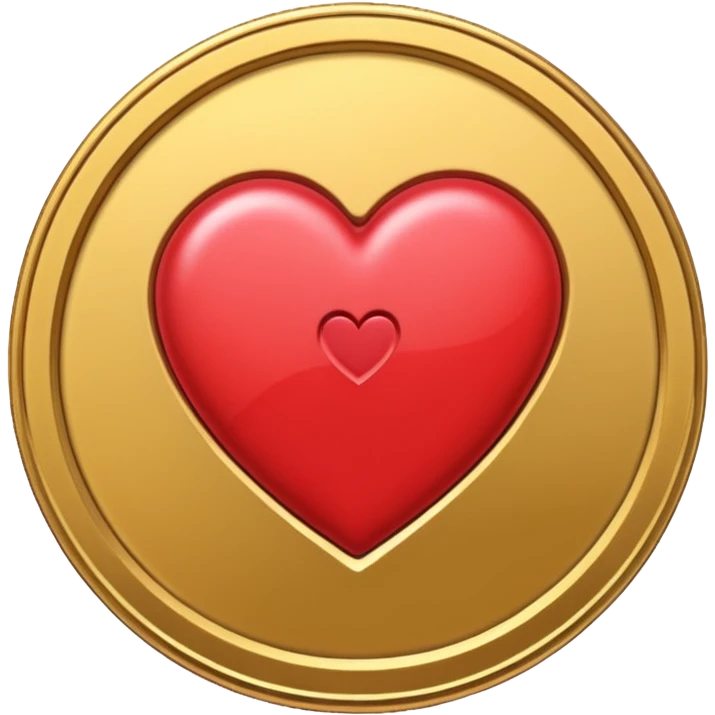 vilet coin with heart emoji