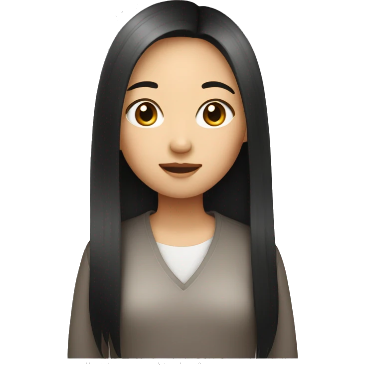 Asian girl with straight hair emoji