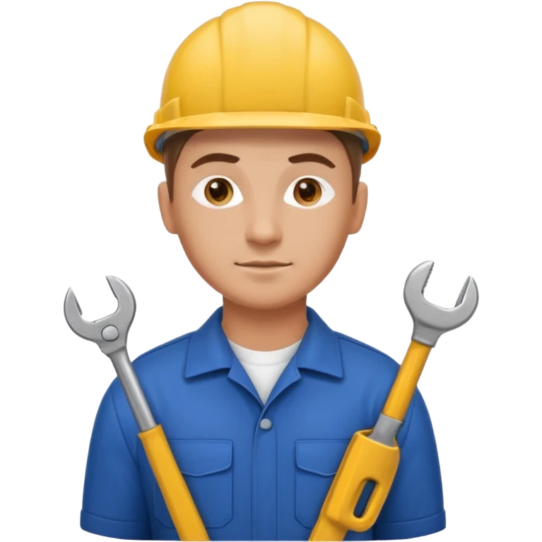 realistic ukrainian engineer with wrench emoji