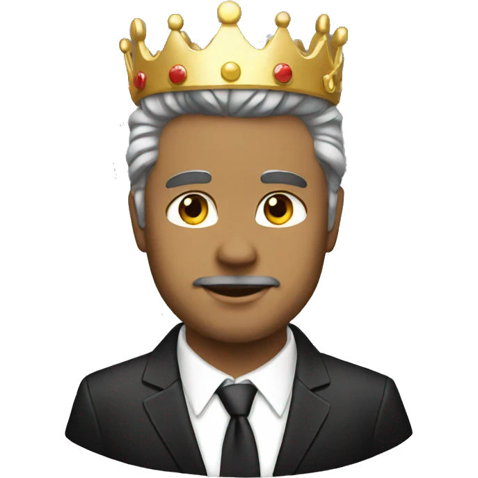 Man black suit crown angel emoji