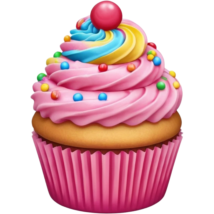 Cupcake with pink icing emoji