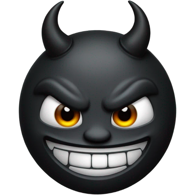 devil face, simple, black emoji