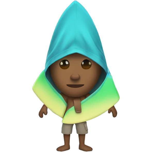 Surfer in surf poncho  emoji