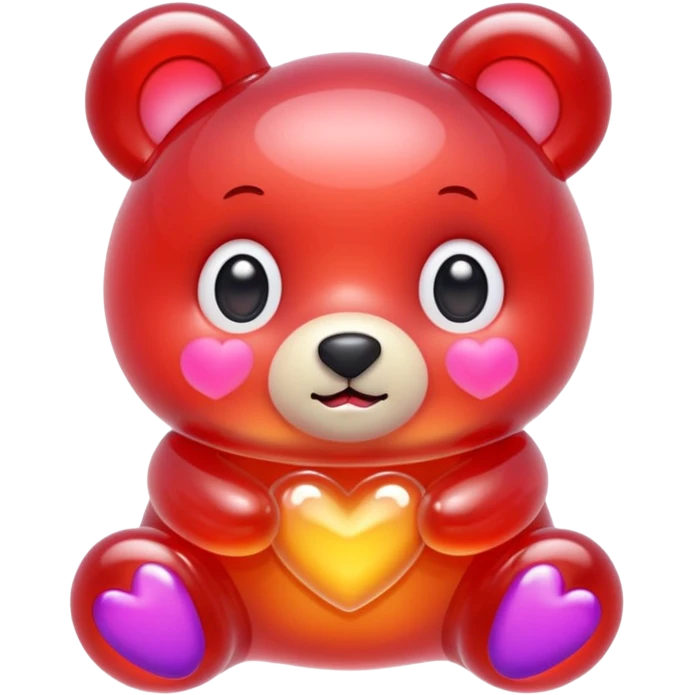 jelly bear with large heart-shaped eyes kawaii emoji