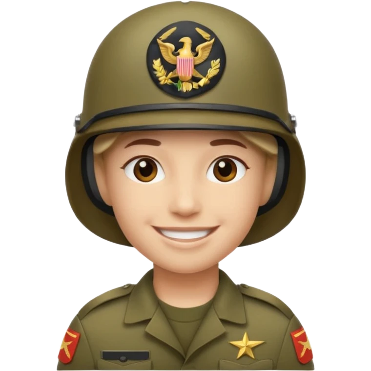 slack style emoji simple smile 🙂 :simple_smile:

add a military 🪖 :military_helmet:  on his head emoji