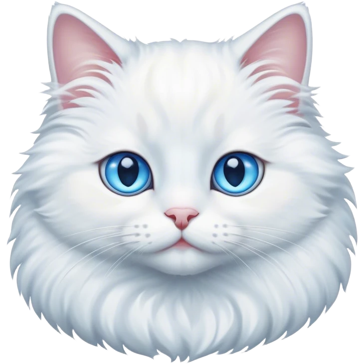 white cat blue eyes emoji