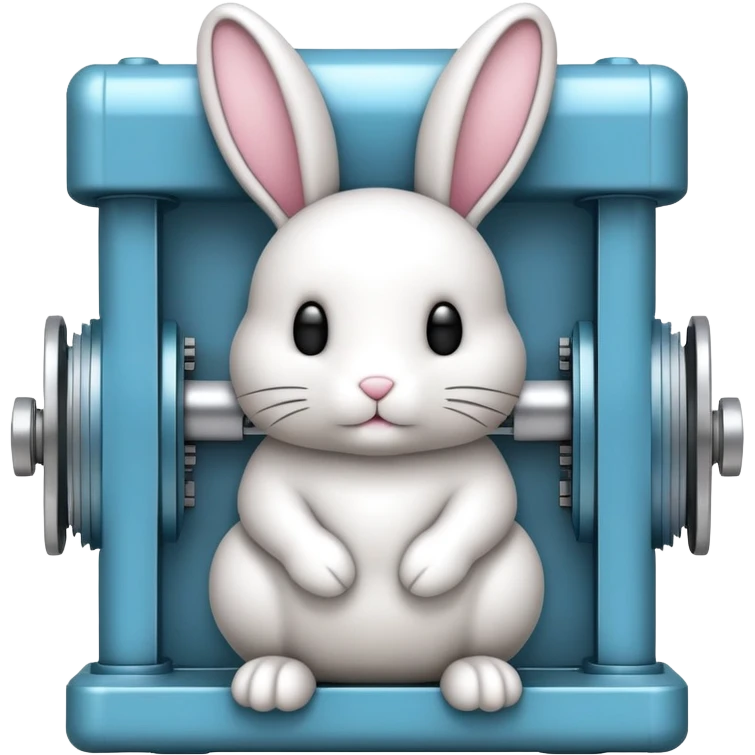 Bunny on hydronic press emoji