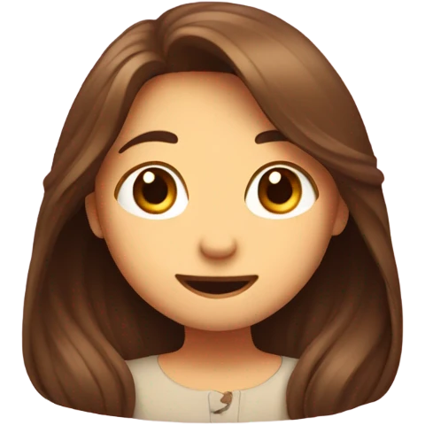 shy uwu  long brown hiar emojis with flower and butterfly emoji