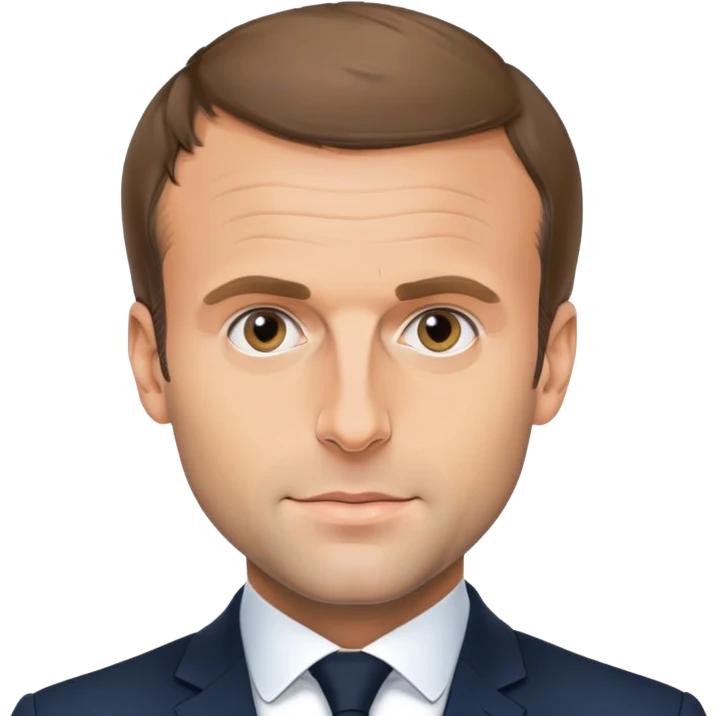 Emmanuel Macron with French flag background emoji