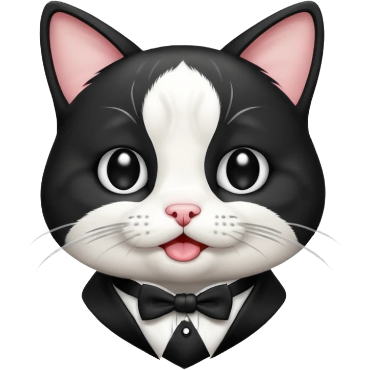 Tuxedo cat crying emoji