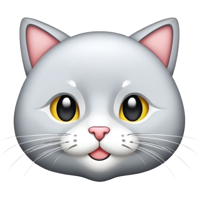 Серый кот с белыми пятнами на усах emoji