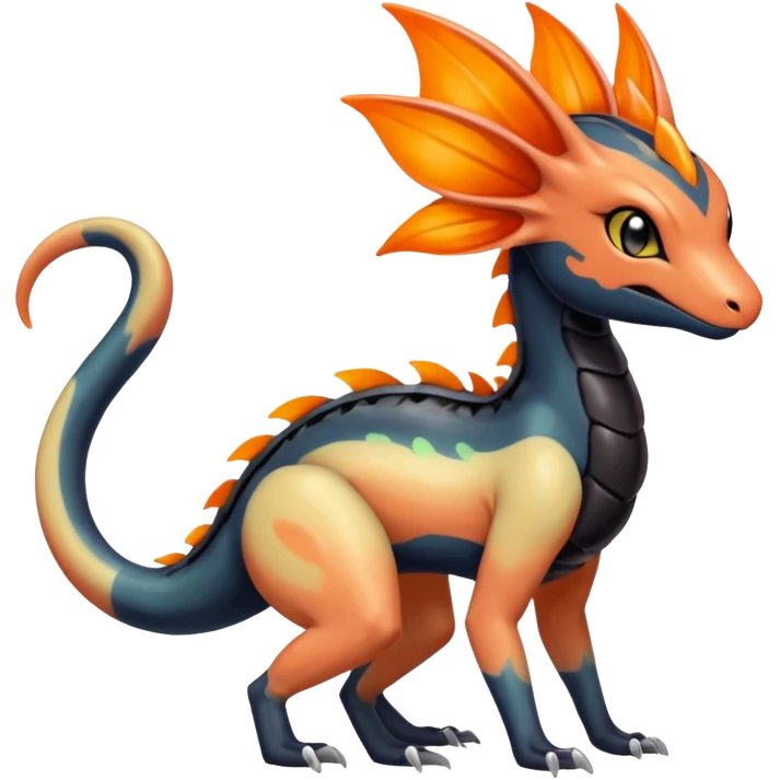Colorful Translucent Tricky Hot Handsome Meloetta-Salandit-Nargacuga-Pokémon-Fakémon-fusion-hybrid-creature emoji