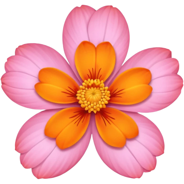 Pink and orange flower emoji