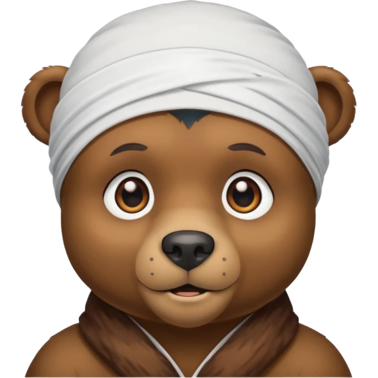 Сделай лицо медведя в белой дюраге emoji