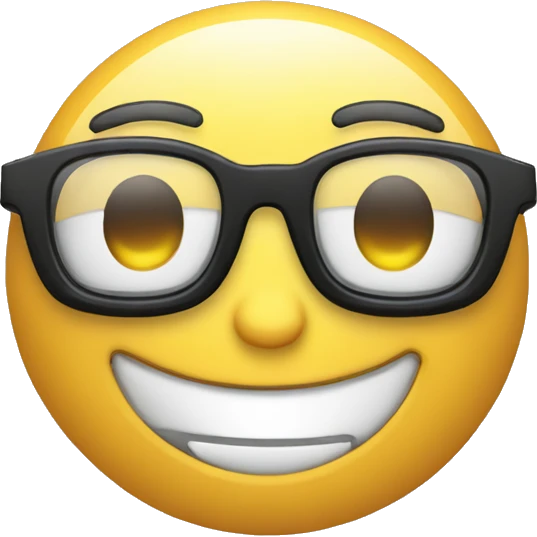 glasses emoji smirk with mr.yoso sign emoji