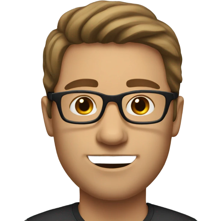 white man with brown hair wearing glasses emoji
