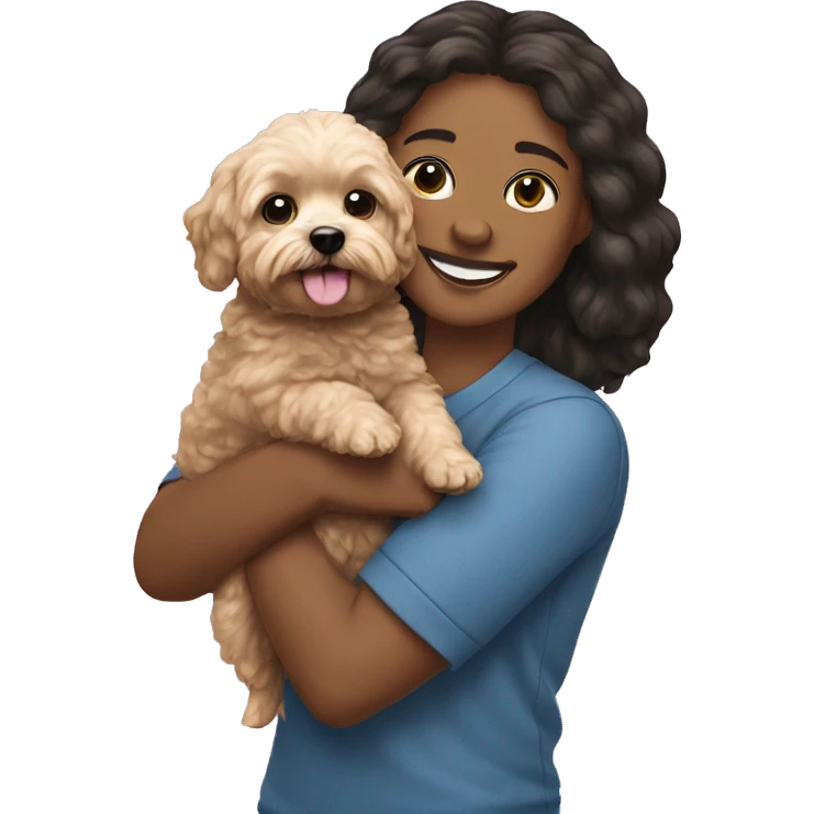 Me holding Maltipoo dog emoji