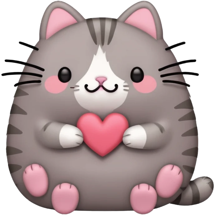 red heart pusheen emoji