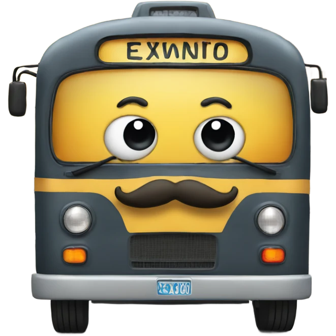 Bus with a moustache emoji