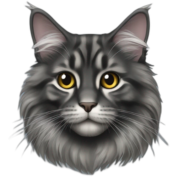 Black grey maine coon  emoji