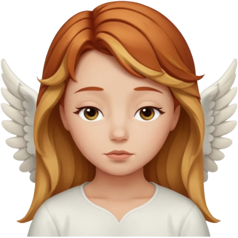Sleepy angel with auburn hair the blonde balayage emoji