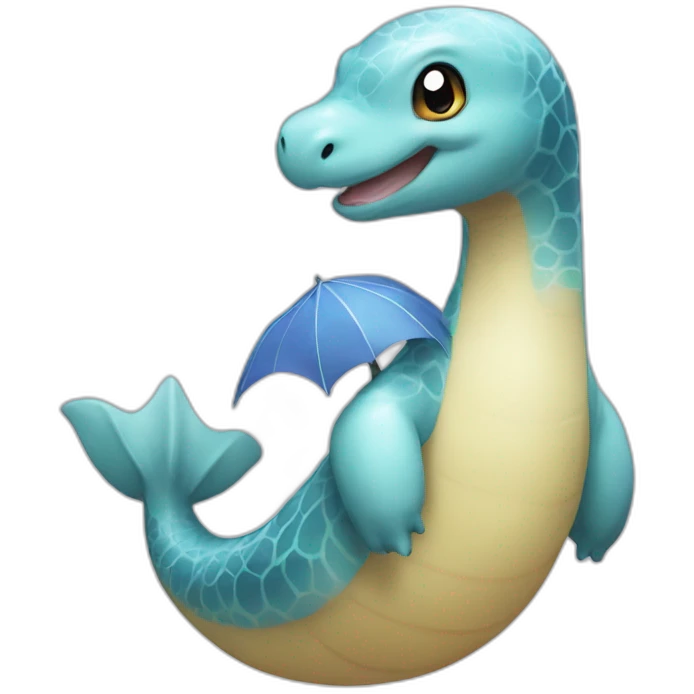 Lapras with a g un emoji