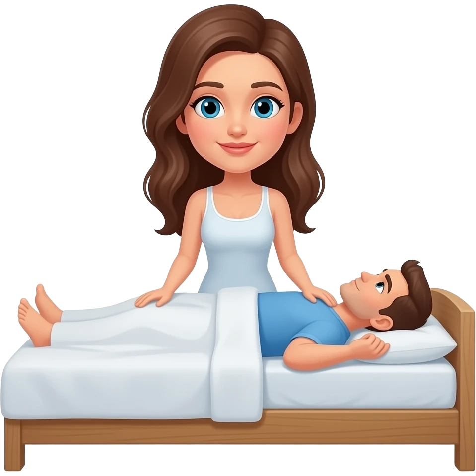a mulher emcima do homem na cama emoji