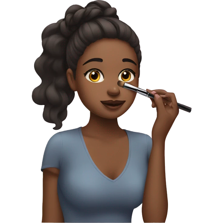 girl putting on makeup emoji