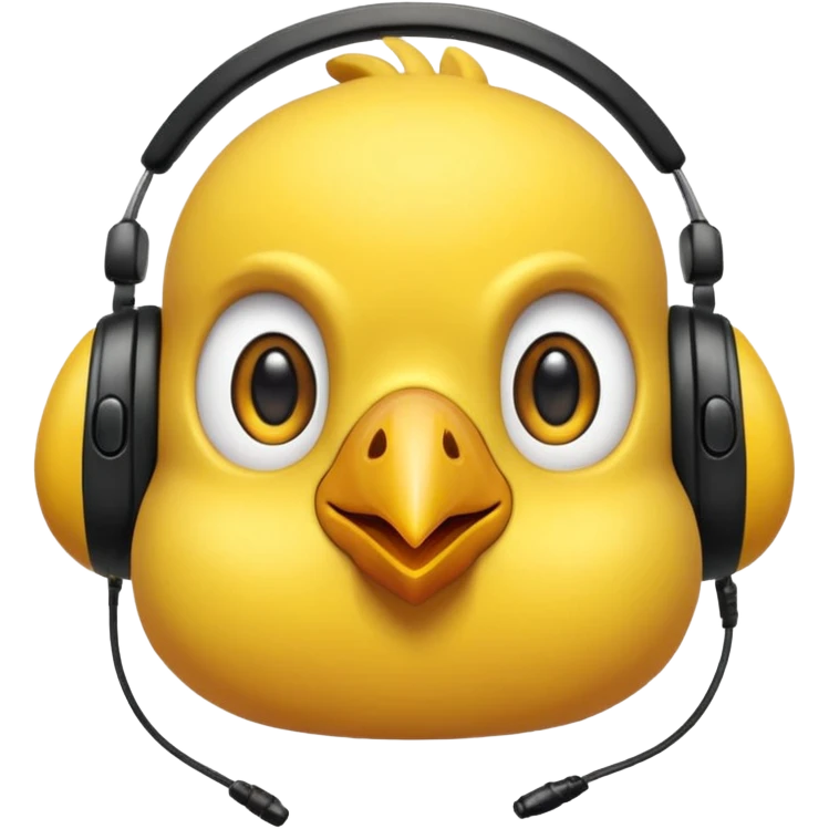 Pollito con cascos gamer enamorado emoji