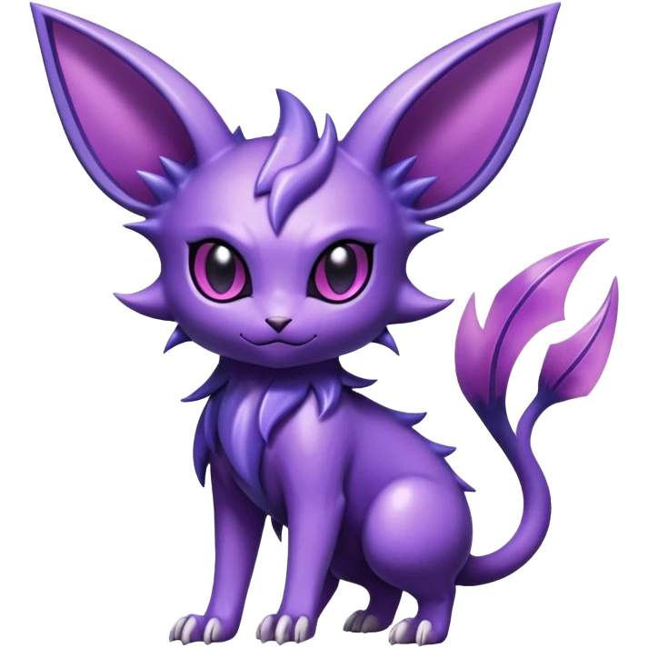 Shiny Dark Cute Edgy Cool Espeon-Haunter-Nidorino-fusion-hybrid full body  emoji