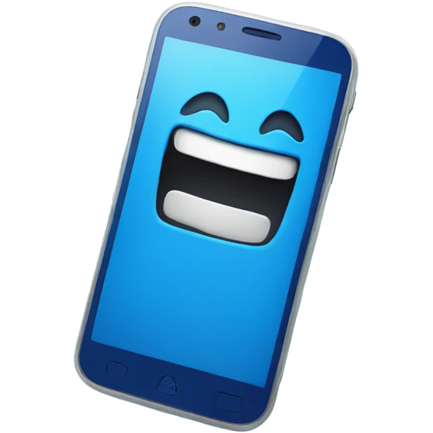 Smartphone BLUE laughing emoji