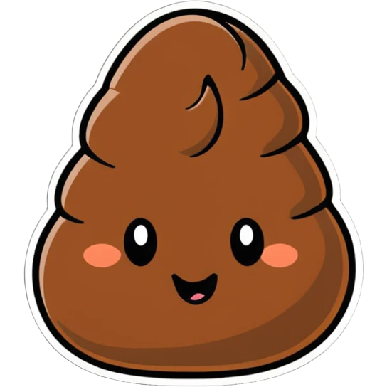 Barcelona poop cartoon sticker emoji