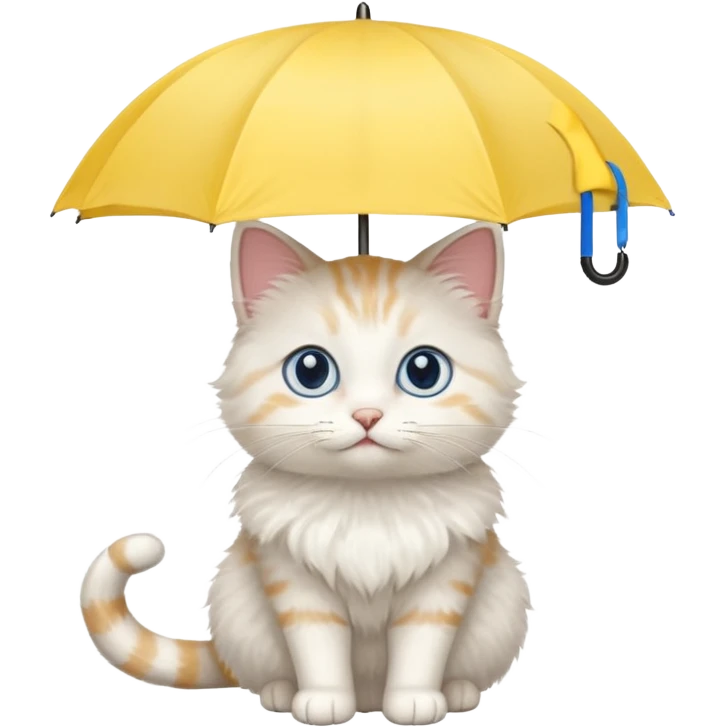 Cat with yellow umbrella emoji