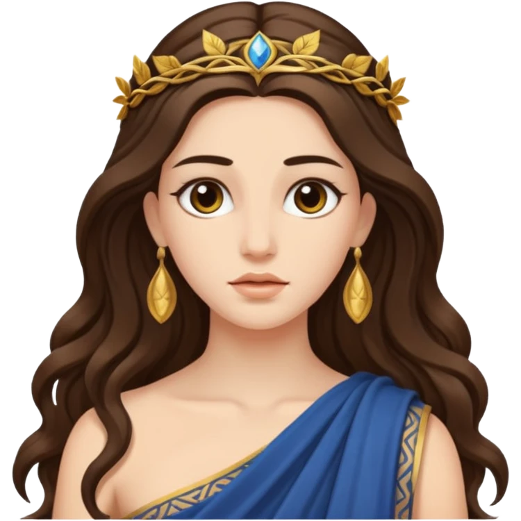greek goddess long brunette hair emoji