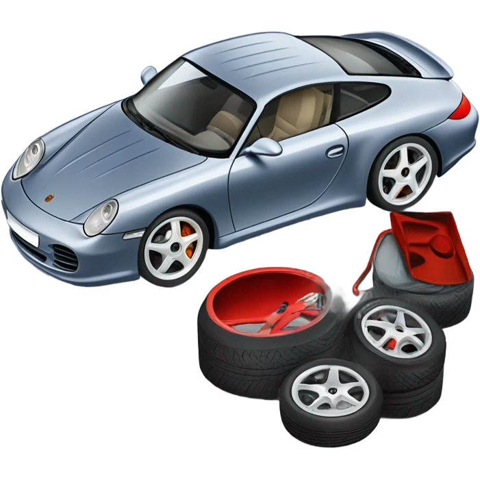 Porsche 986 getting new tyres emoji