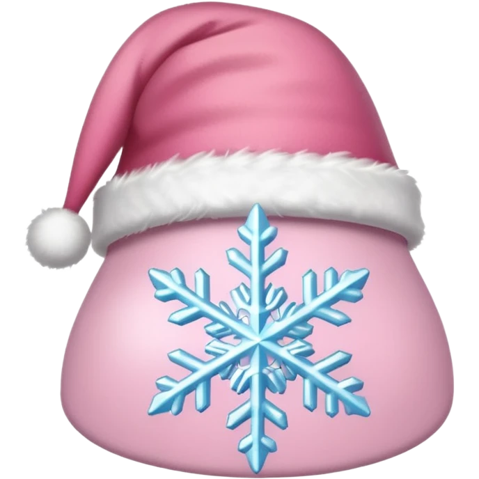 Light pink Santa hat with sparkly snowflakes  emoji