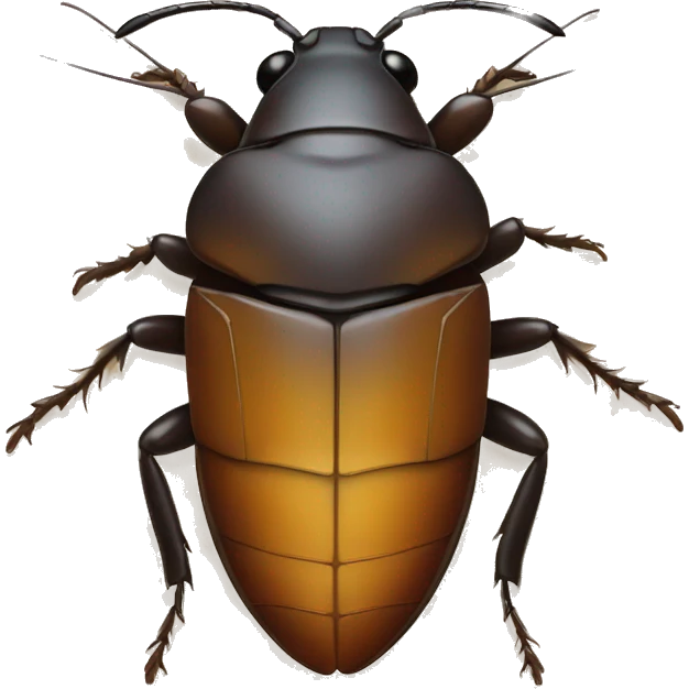 A golden cockroach with an N on the abdomen  emoji