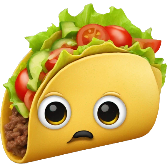 Taco with a mustache and eyes emoji