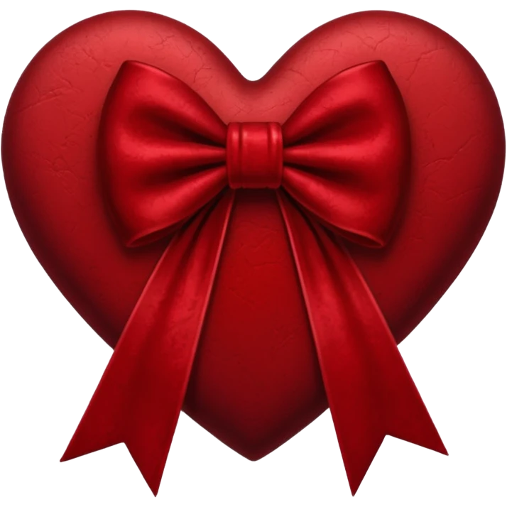 heart with a velvet bow, goth emoji