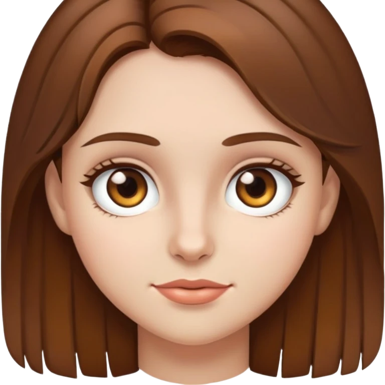 Girl with brown hair,not too dark,hazel eyes and fair skin  emoji
