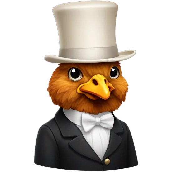 Chicken nugget with top hat emoji