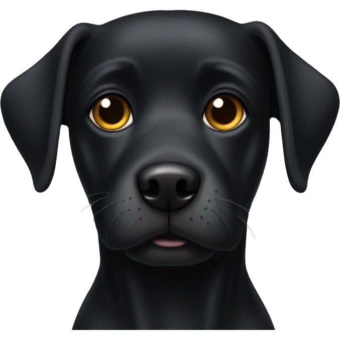 Black dog no white line on face emoji
