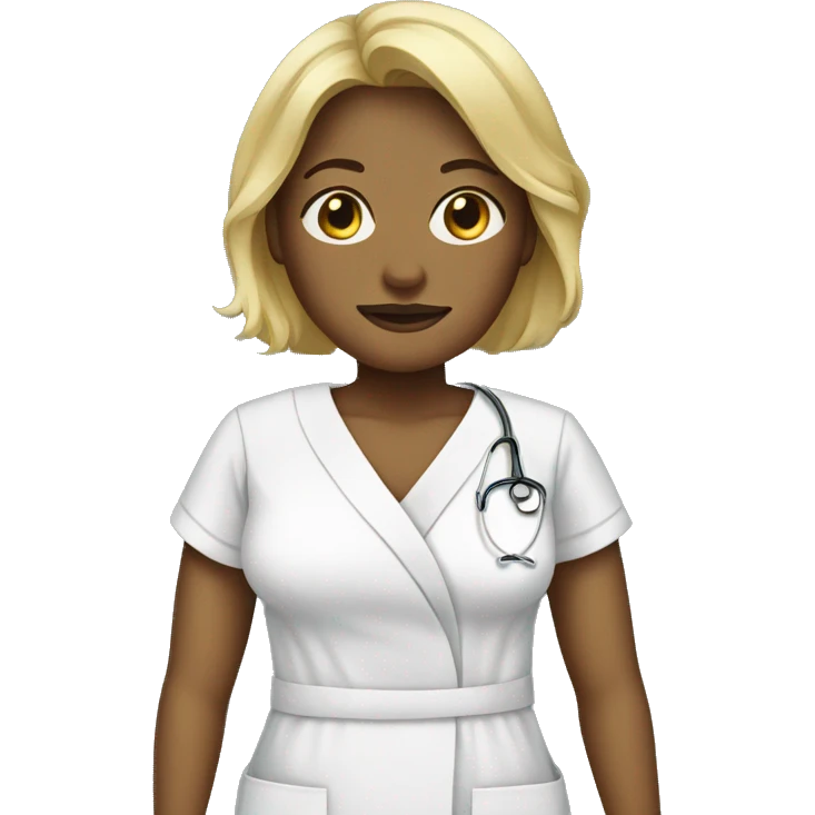Woman in hospital gown with blonde hair emoji