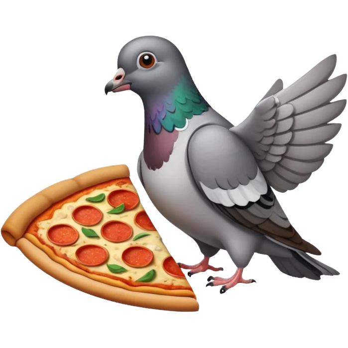 pigeon eating a pizza  emoji
