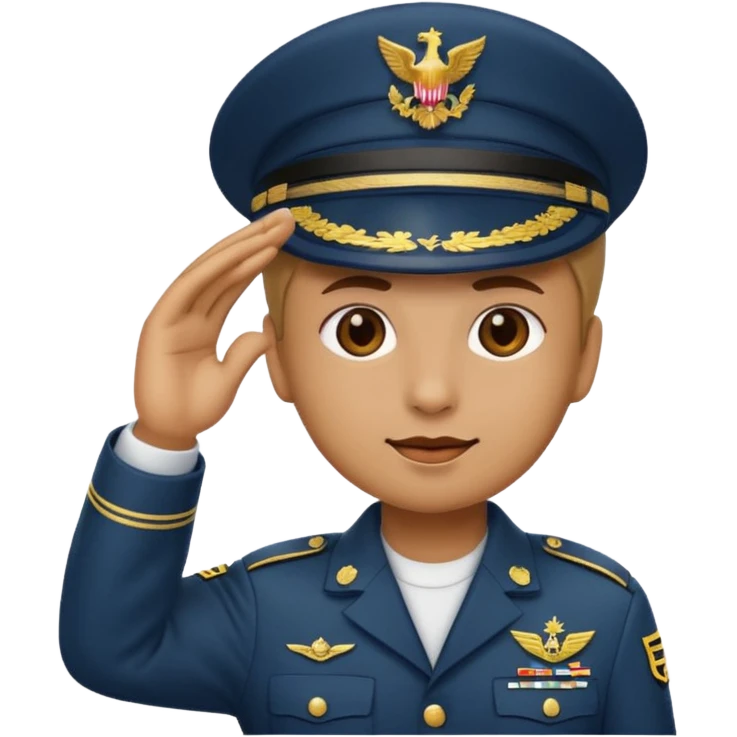 Emoji a la mitad saludo militar emoji