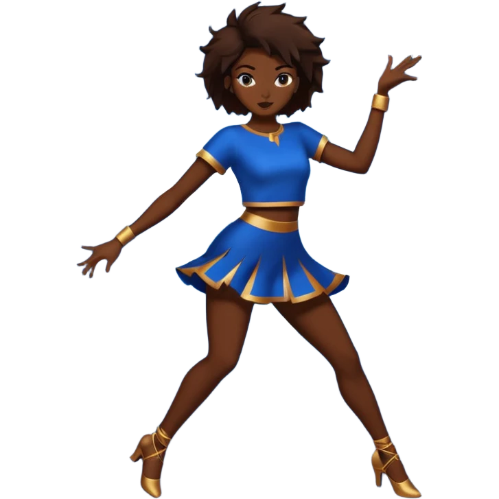 All Brown silhouette of a female dancing with thunder in the background  emoji