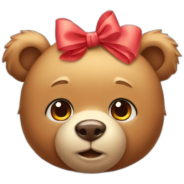 cute bear with bow on head emoji