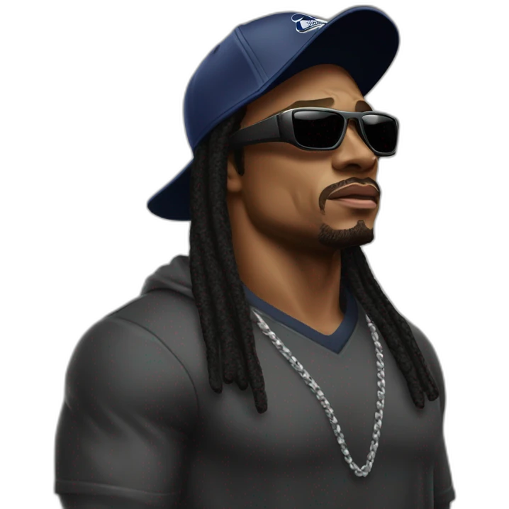 marshawn lynch wearing sunglasses and a hat saying I'm just here so I dont get fined emoji