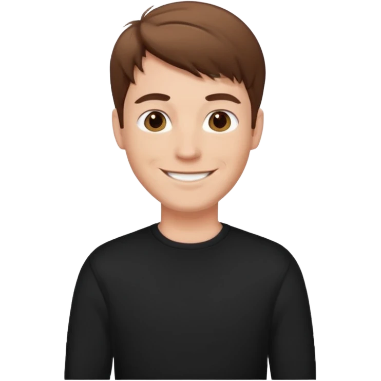 white man black pullover brown styled hair emoji
